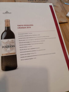 Tinto de Pesquera Crianza 2019 - sheet