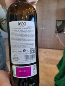 Tinto Pesquera - MI XI wine 2018 - achter