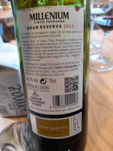 Tinto Pesquera - Millenium - achter