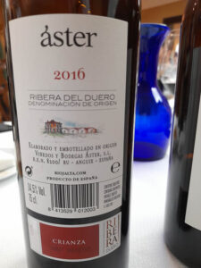 Wijnproeverij Bodegas Aster - Aster 2016 - achter