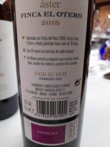 Bodegas Aster -Finca El Otero 2016 - achter
