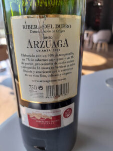 Bodegas Arzuaga - Tinto Arzuanga 2009 - achter